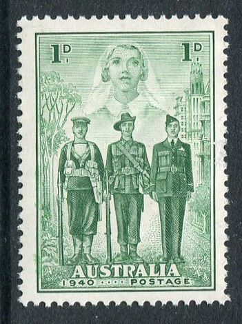 Stamps - Australian :: Australian Pre Decimal MUH Stamps :: 1940 1d Air Force mint Australian Pre-Decimal Stamp