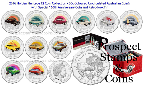 2016 Holden Heritage Collection 50c Coloured Coin on Card FJ