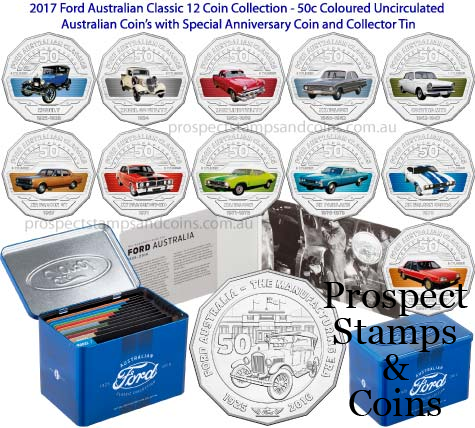 2017 Australia 50c Coloured Unc Coin 1973 XA Falcon Superbird Ford Classic Car 