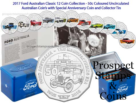 2017 Australia 50c Coloured Unc Coin 1934 Model 40 Coupe Utility FORD Car 