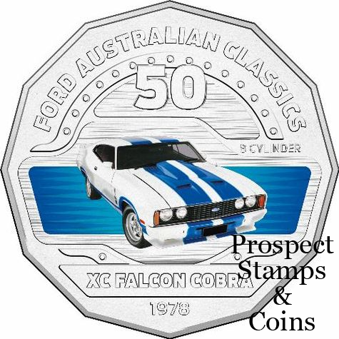 2017 Ford Australian 50c Coin PNC Stamp & Coin Cover XC Falcon Cobra 