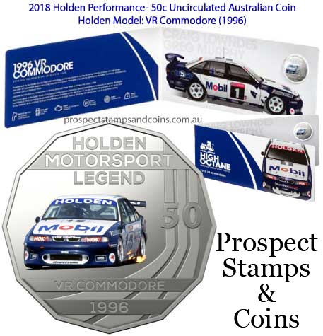 1996 VR Commodore HRT 2018 Holden Motorsport Collection RAM 50c Coin 